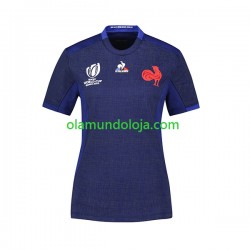 Camisola Rugby França Mulher Equipamento Primeiro RWC 2023 Manga Curta